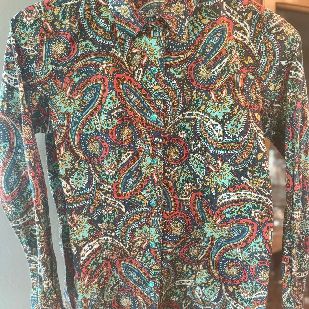 Cruel Girl Multicolor Paisley Button Down Shirt